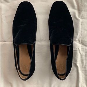 The Row, Alys black velvet slipper. 8.5/ 38.5